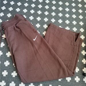 Nike Chocolate Joggers with White Logo